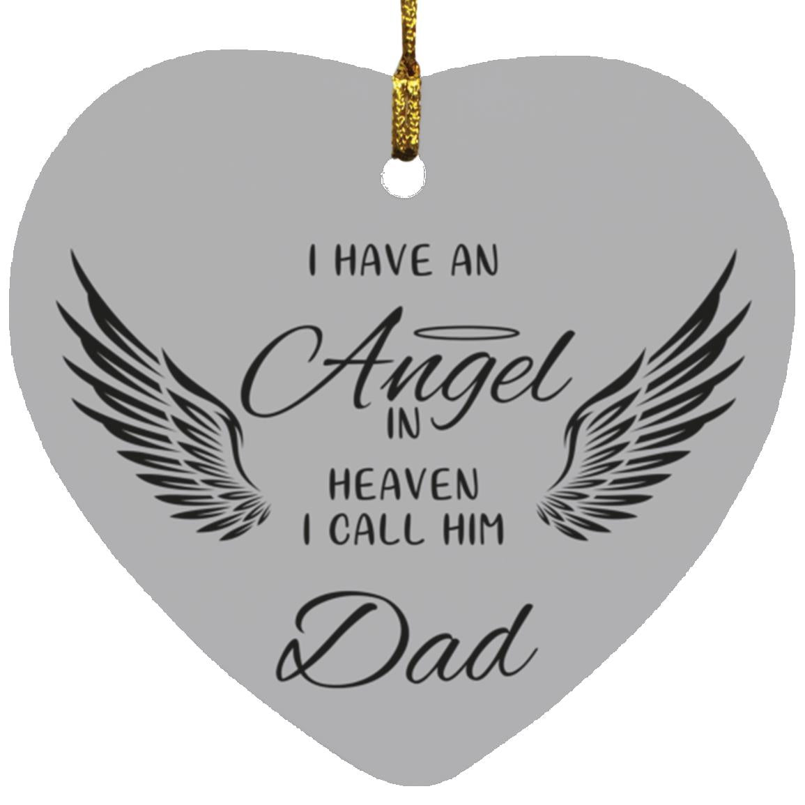 Memorials | Angel in Heaven Heart Ornaments | Mom and Dad