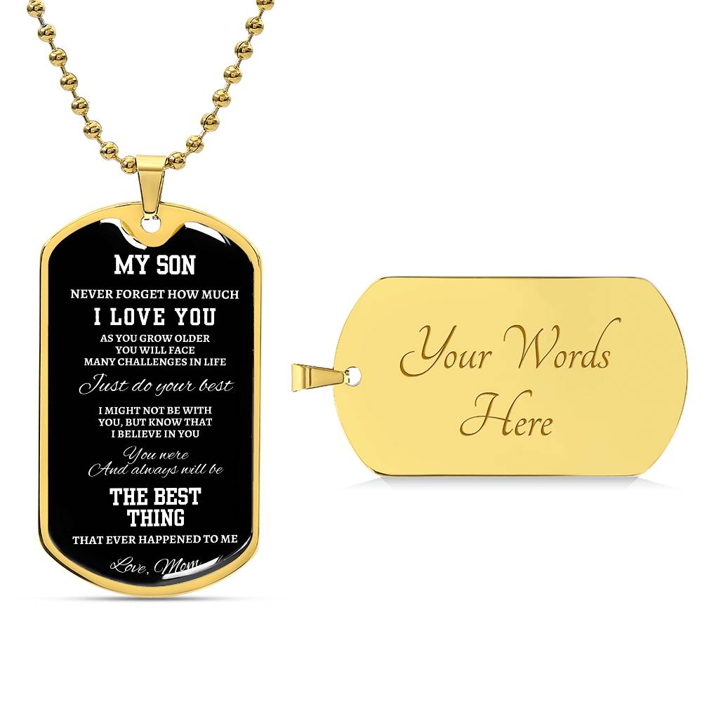 Son | Do Your Best | Dog Tag (Black)
