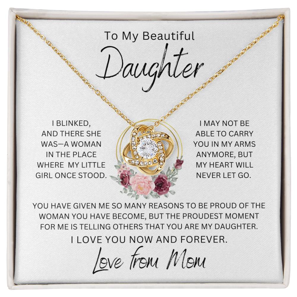 Daughter | Proud You Are My Daughter | Love Knot Necklace