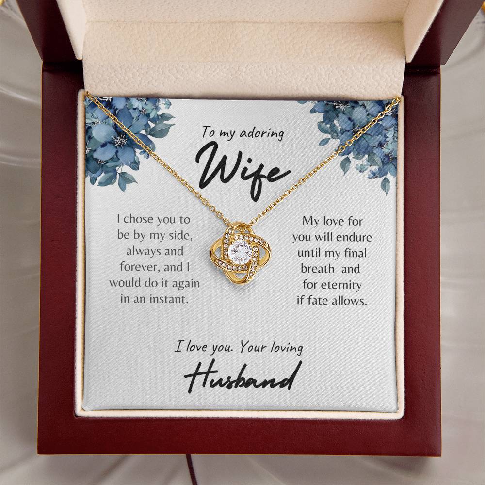 Wife | I Chose You | Love Knot Necklace