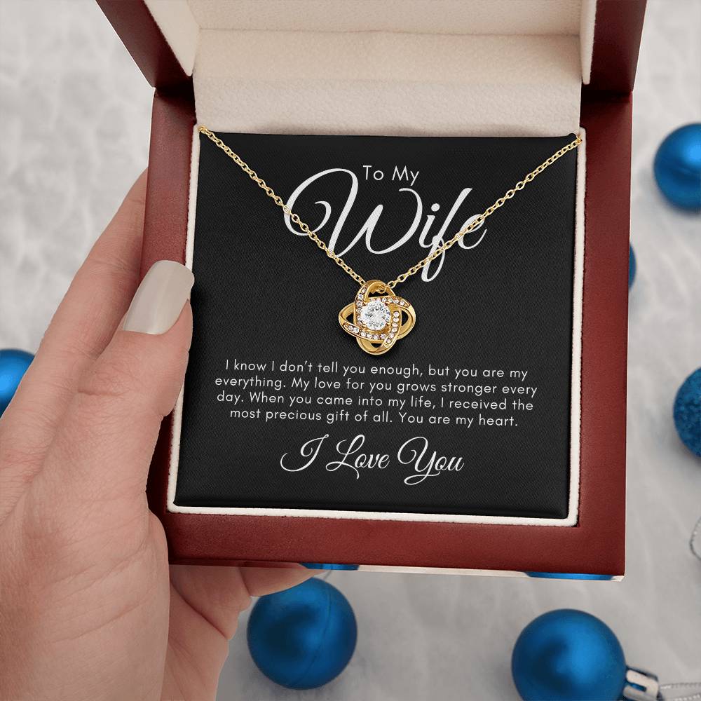Wife | My Heart | Love Knot Necklace