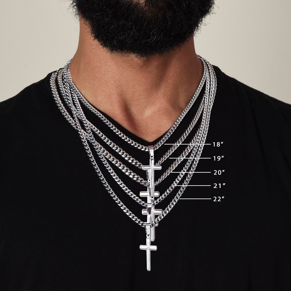 Brother | My Hero | Artisan Cross & Cuban Link Necklace