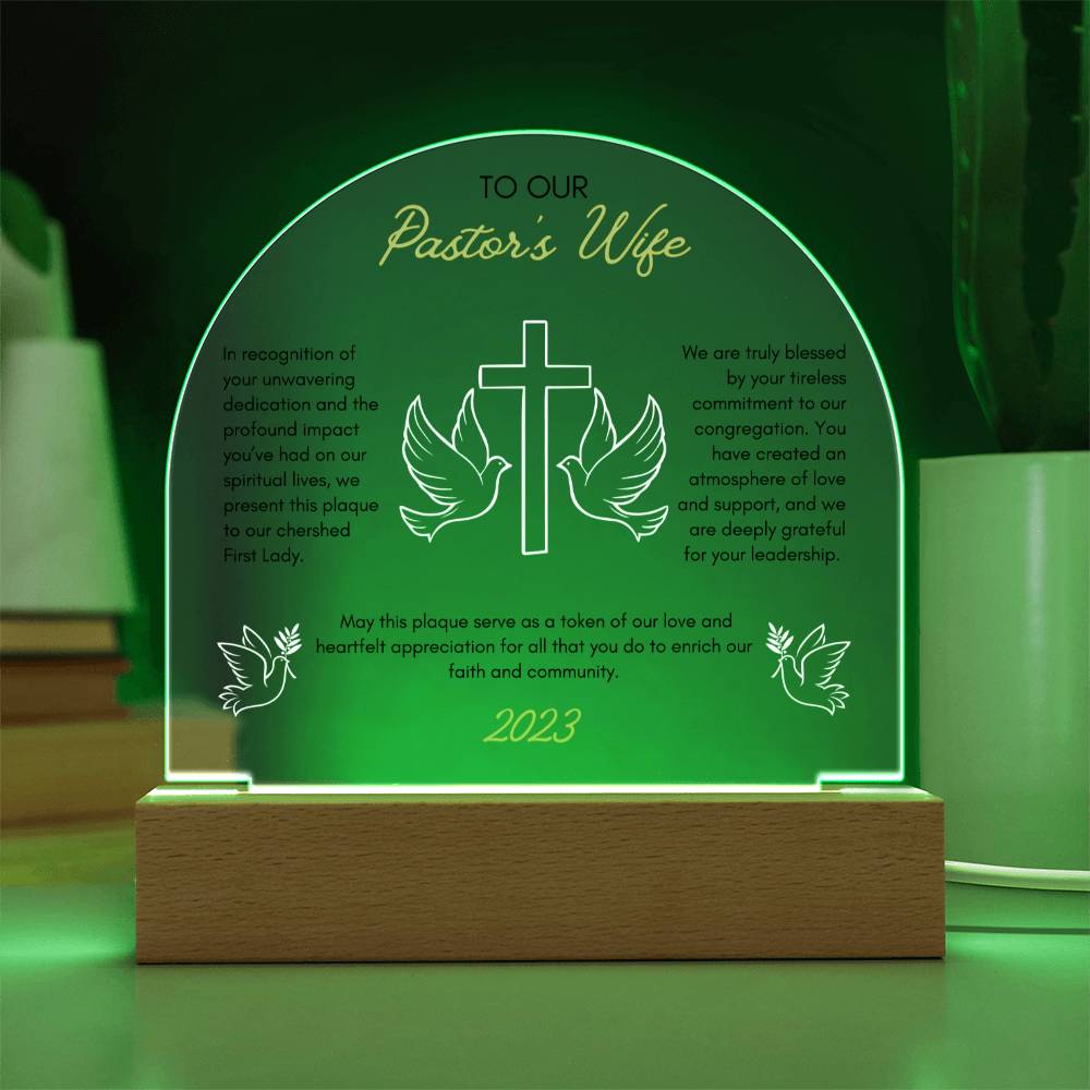 Faith | Grateful for Your Leadership (Pastor's Wife) | LED Acrylic Dome