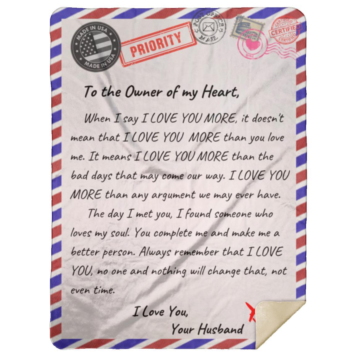 I Love You More Letter Blanket