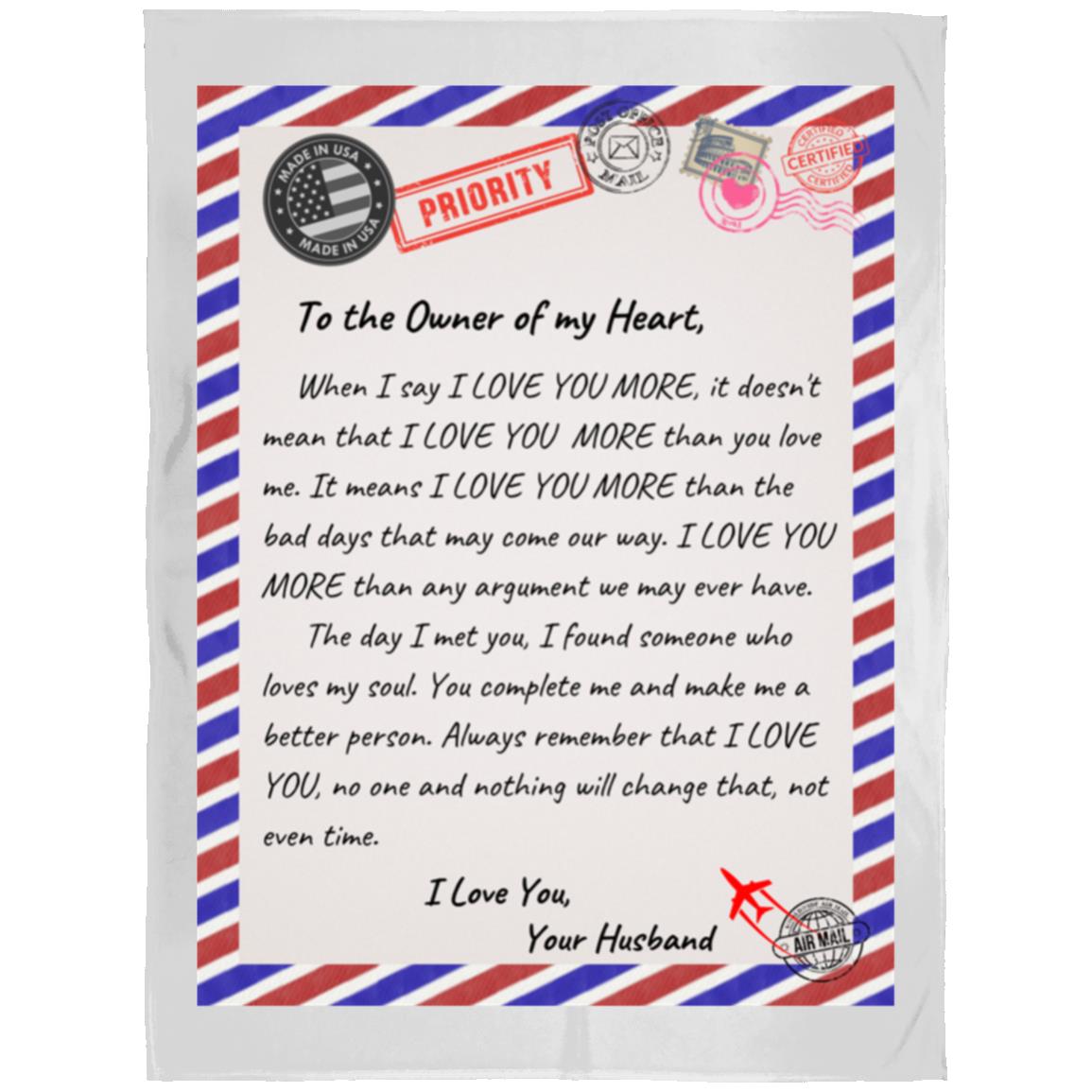 I Love You More Letter Blanket